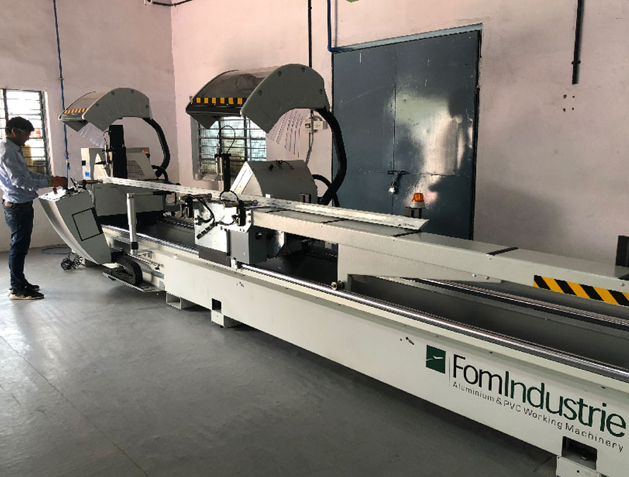 uPVC window manufacturing machine at the InGlaze Bangalore facility